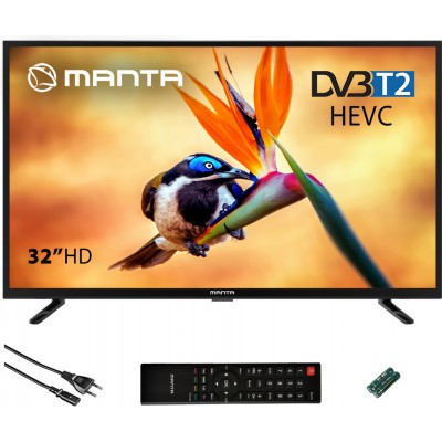 Telewizor 32 cale TV tuner dekoder DVBT2 HEVC HD USB CL+ Manta 32LHN89T